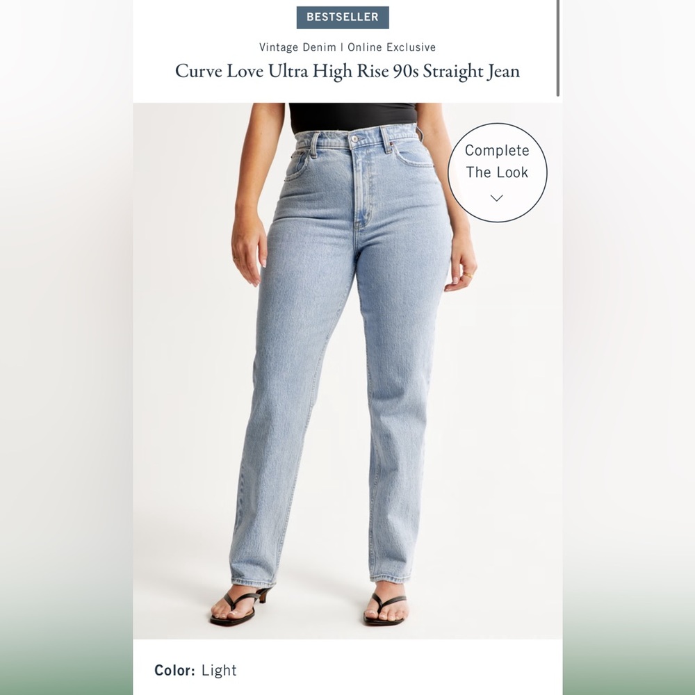 Abercrombie Ultra High Rise 90’s Straight Curve Love Jeans